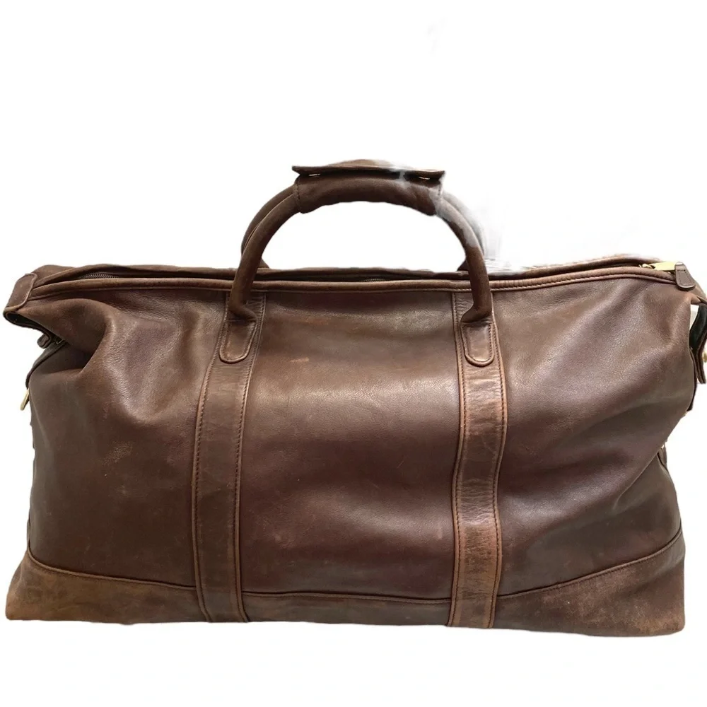 Coach 0502 vintage brown leather duffle bag made in Mexico RARE